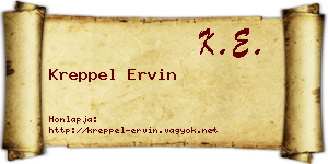 Kreppel Ervin névjegykártya